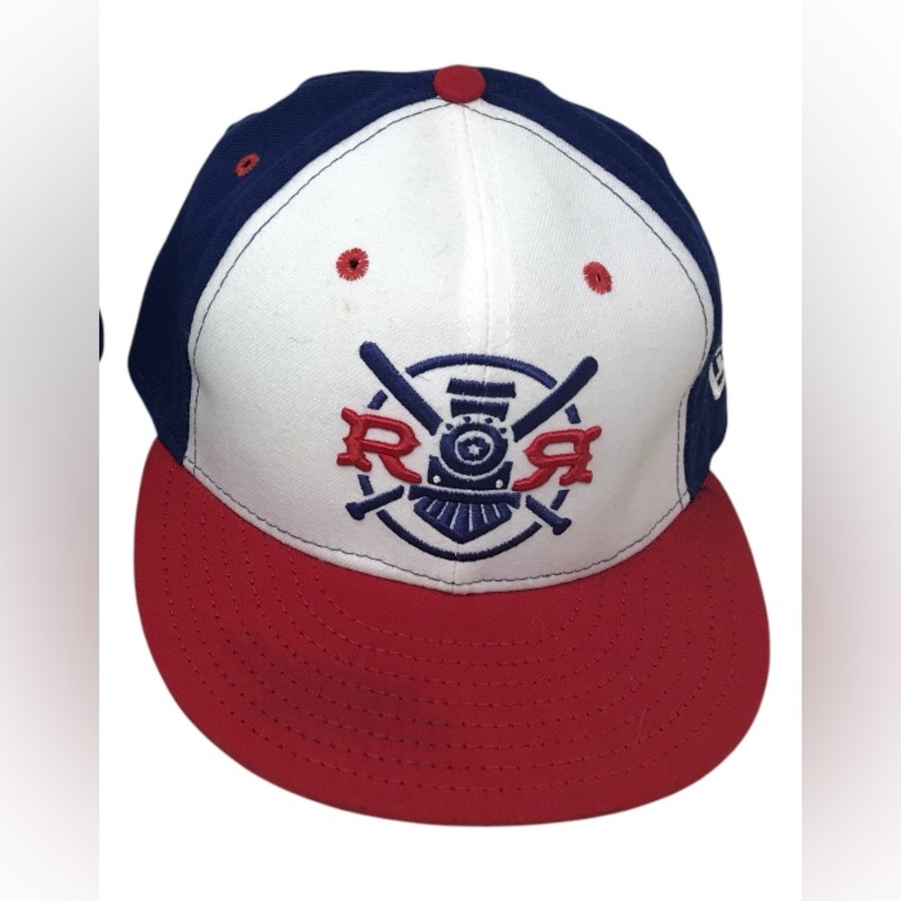 Round Rock Express Hat Cap 7 Blue New Era 59Fifty MiLB Baseball #35 Made in USA